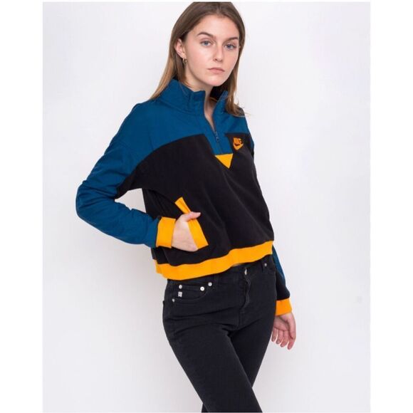 NIKE BLUE AND ORANGE POLAR FLEECE HALF ZIP SWEATSHIRT Size XS - Picture 12 of 13